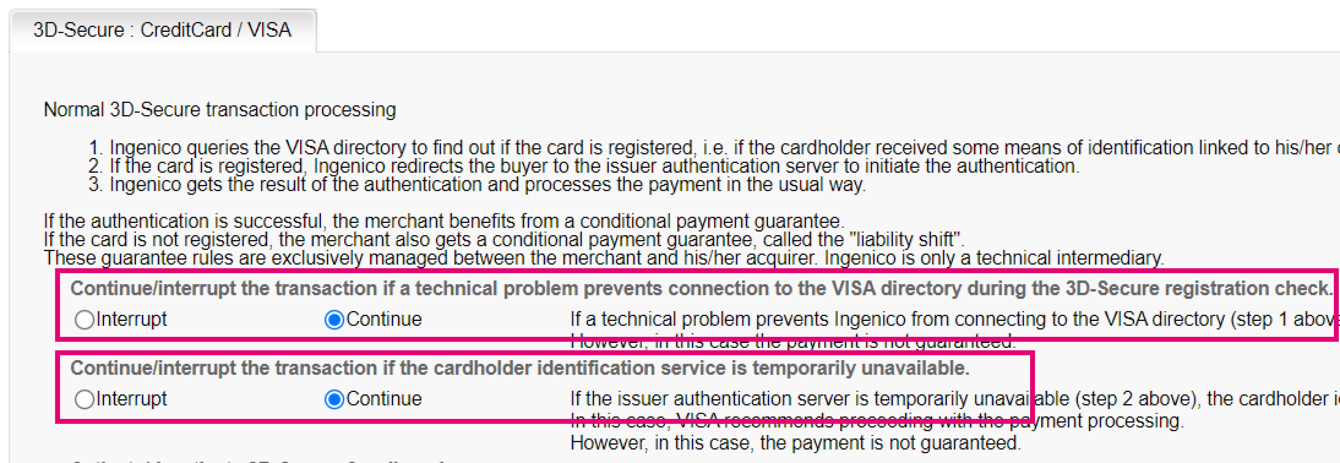 What is a liability shift for enrolled card